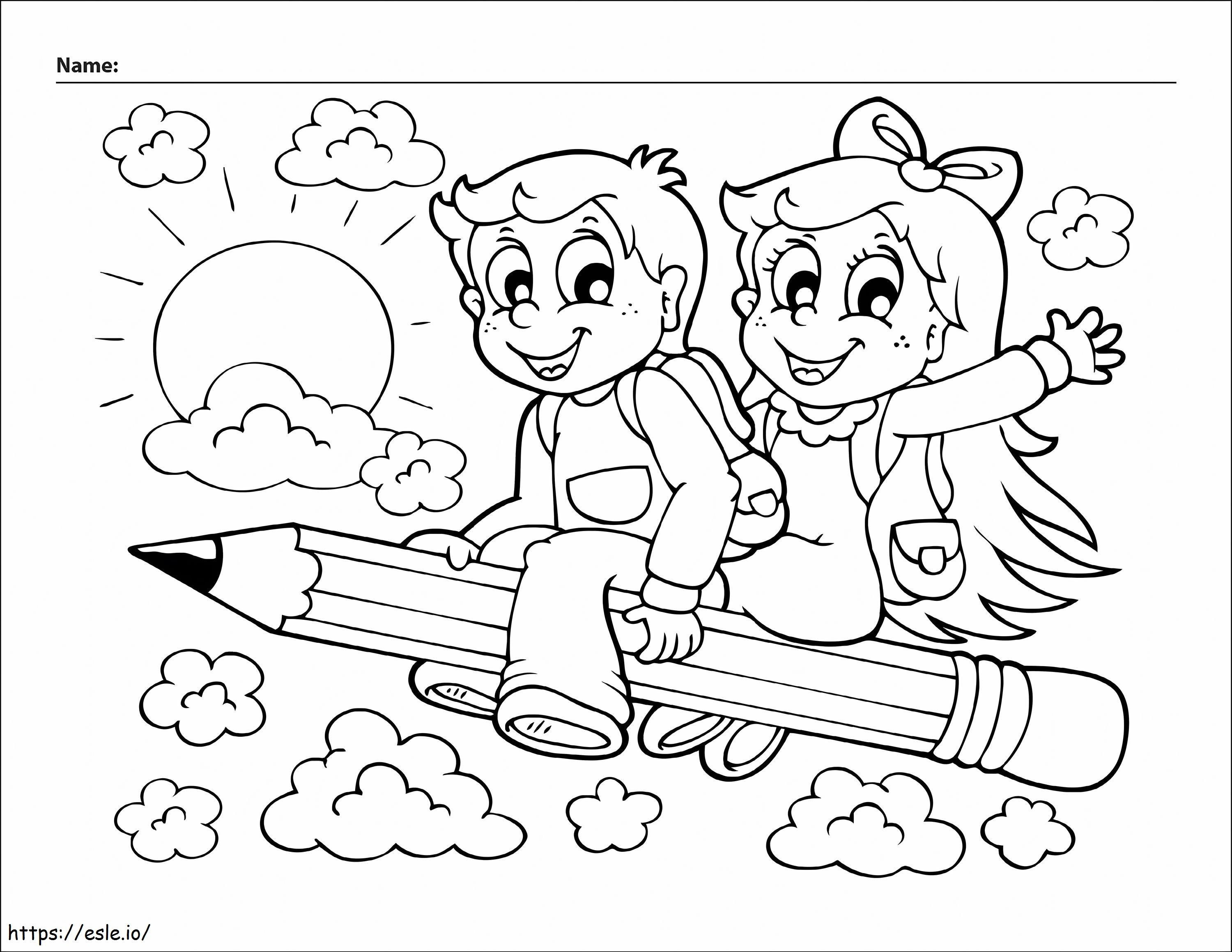 Cute School Back To School Scaled coloring page