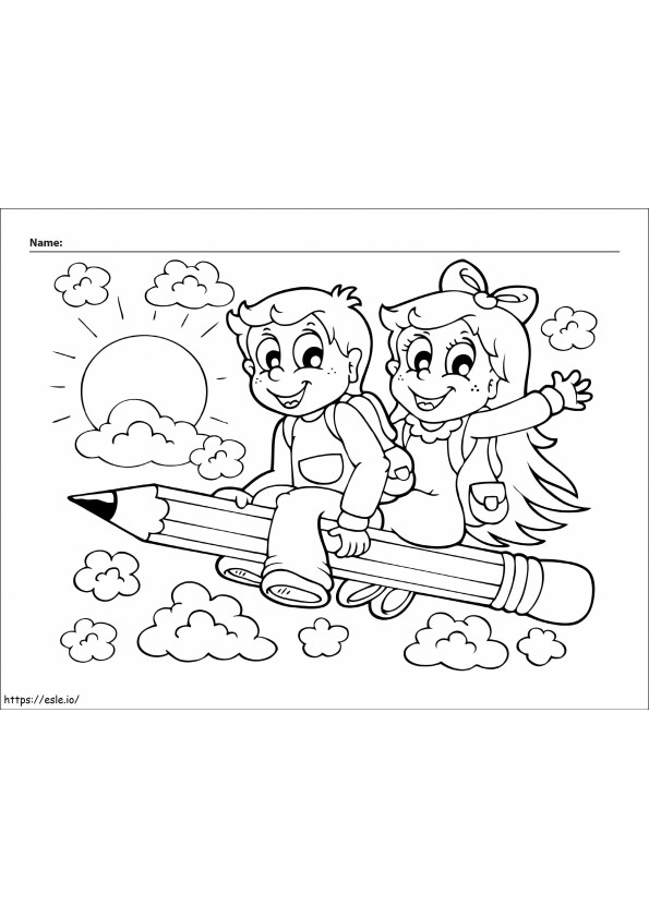 Cute School Back To School Scaled coloring page