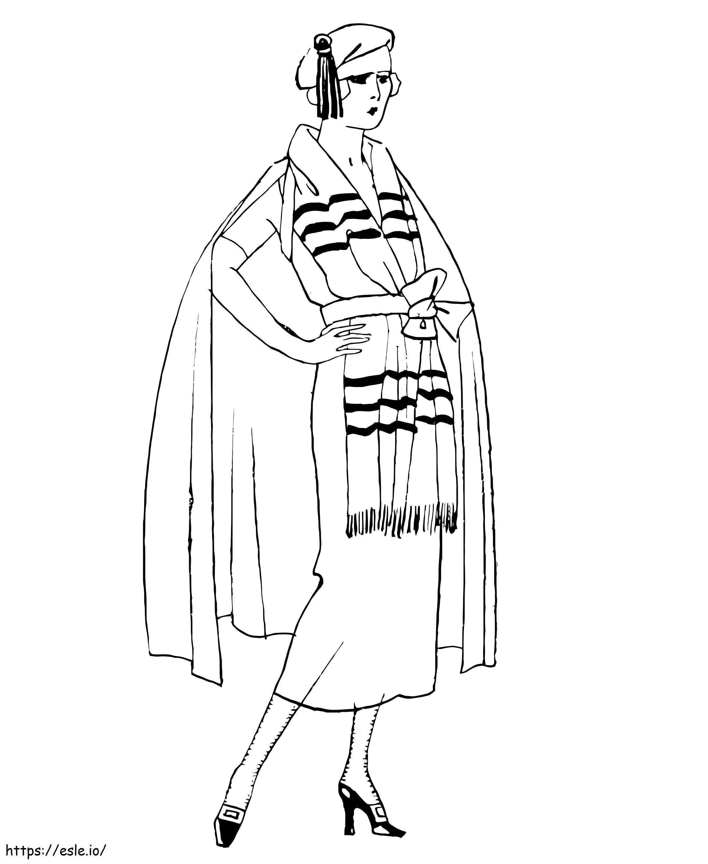 French Woman coloring page