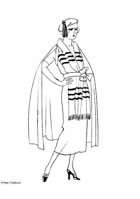 French Woman coloring page