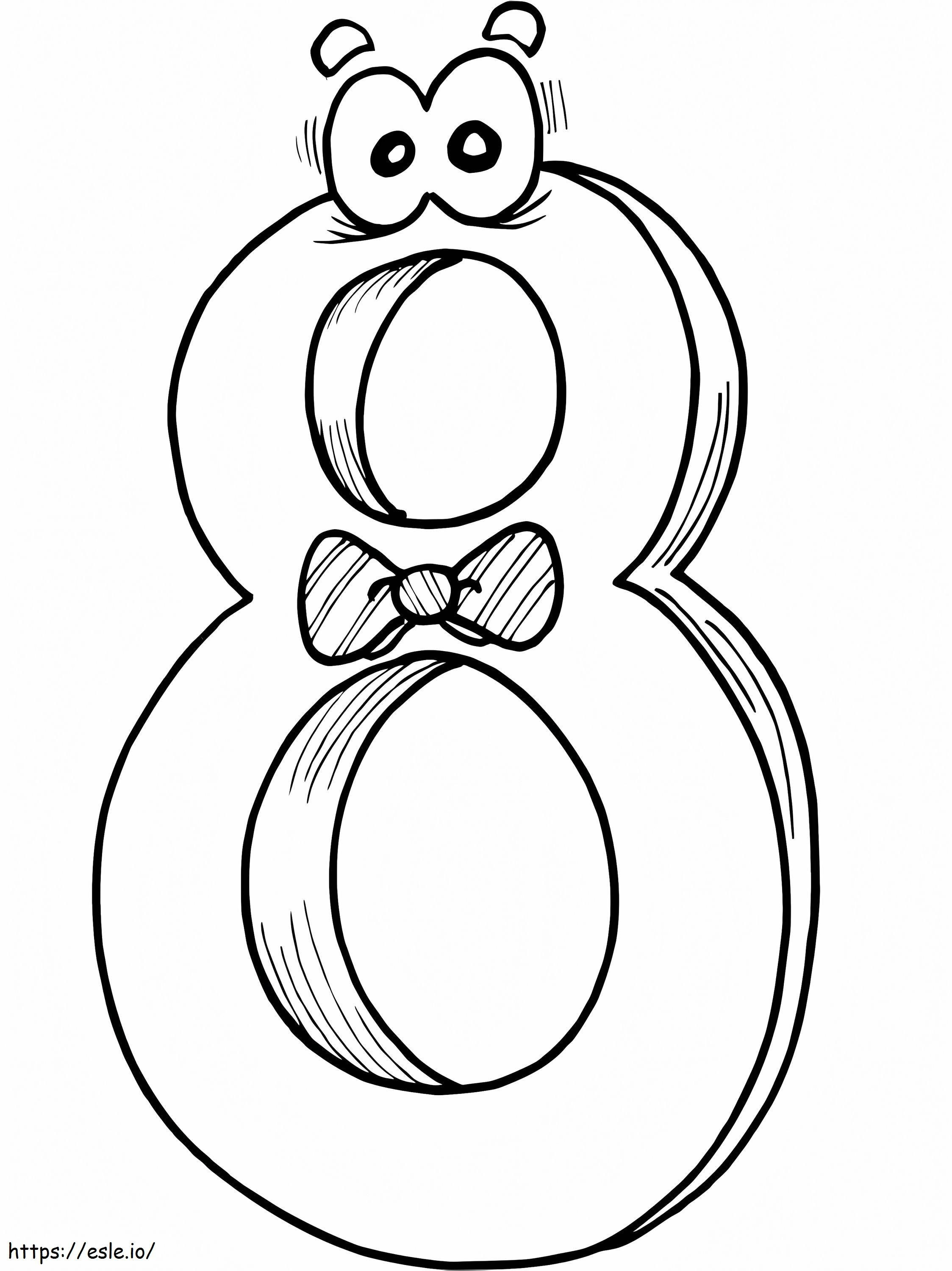 Cute Number 8 coloring page