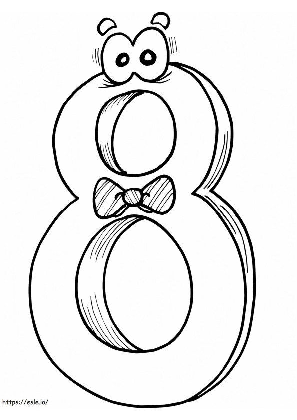 Cute Number 8 coloring page