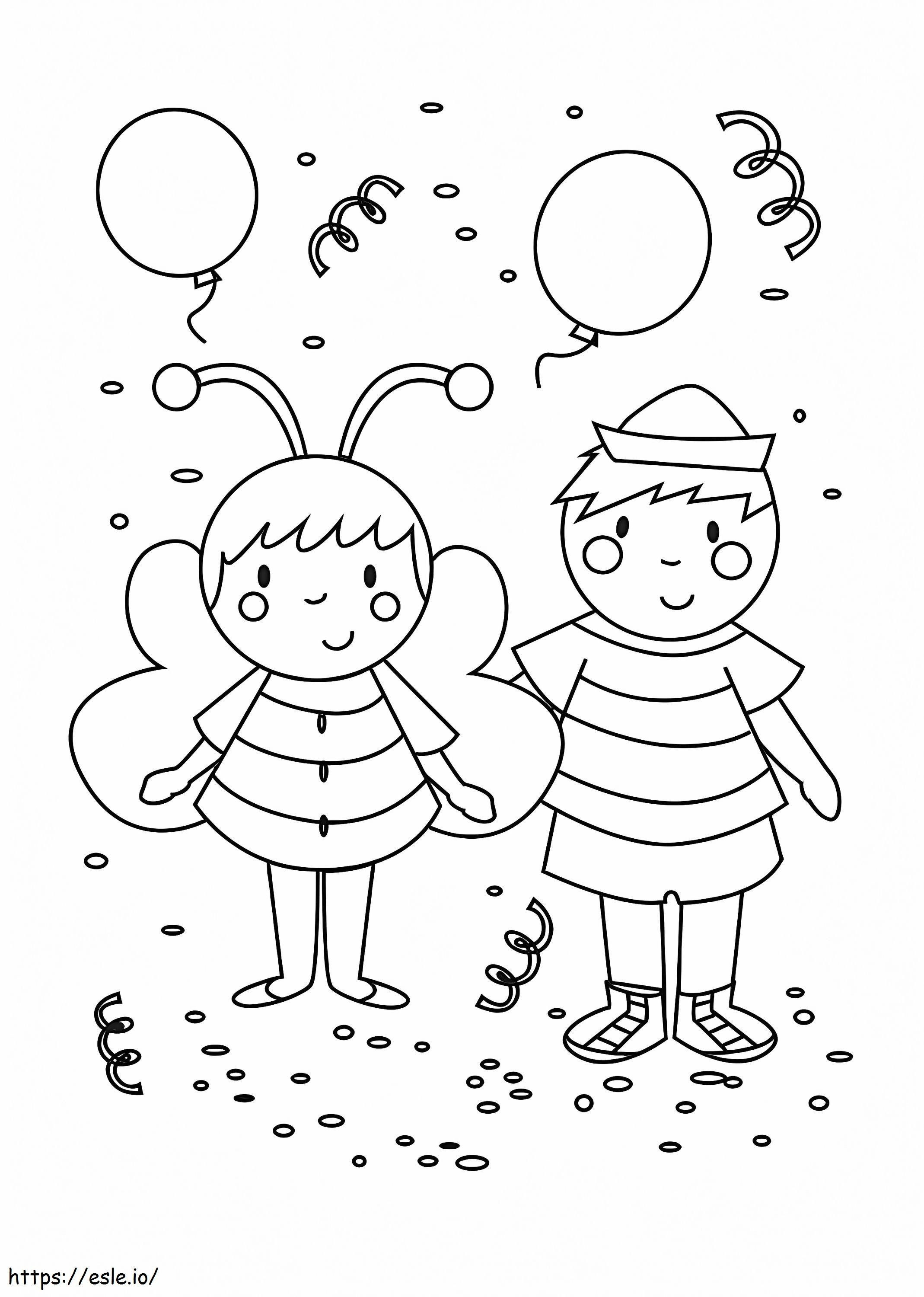 Carnival Bee And Sailor coloring page