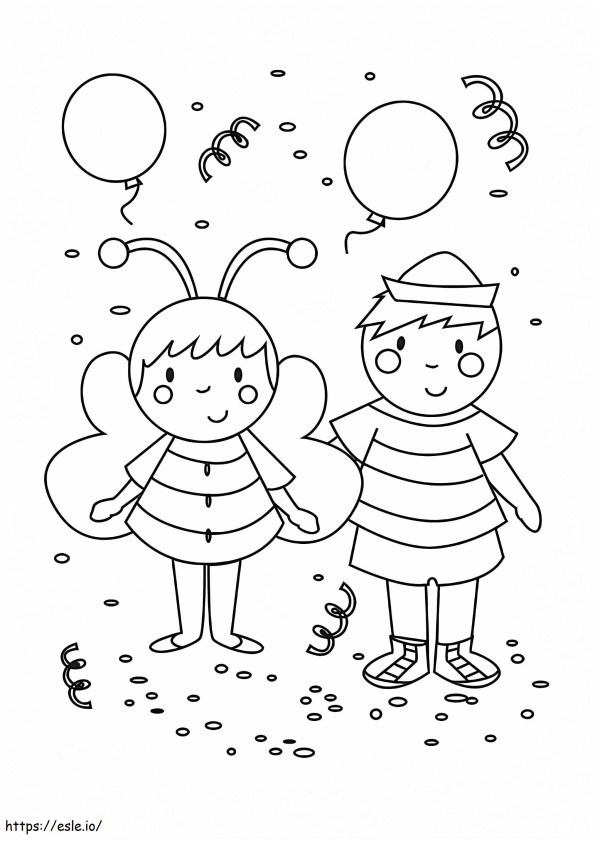 Carnival Bee And Sailor coloring page