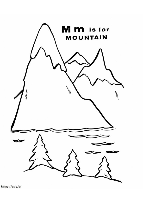 M Is For Mountain coloring page