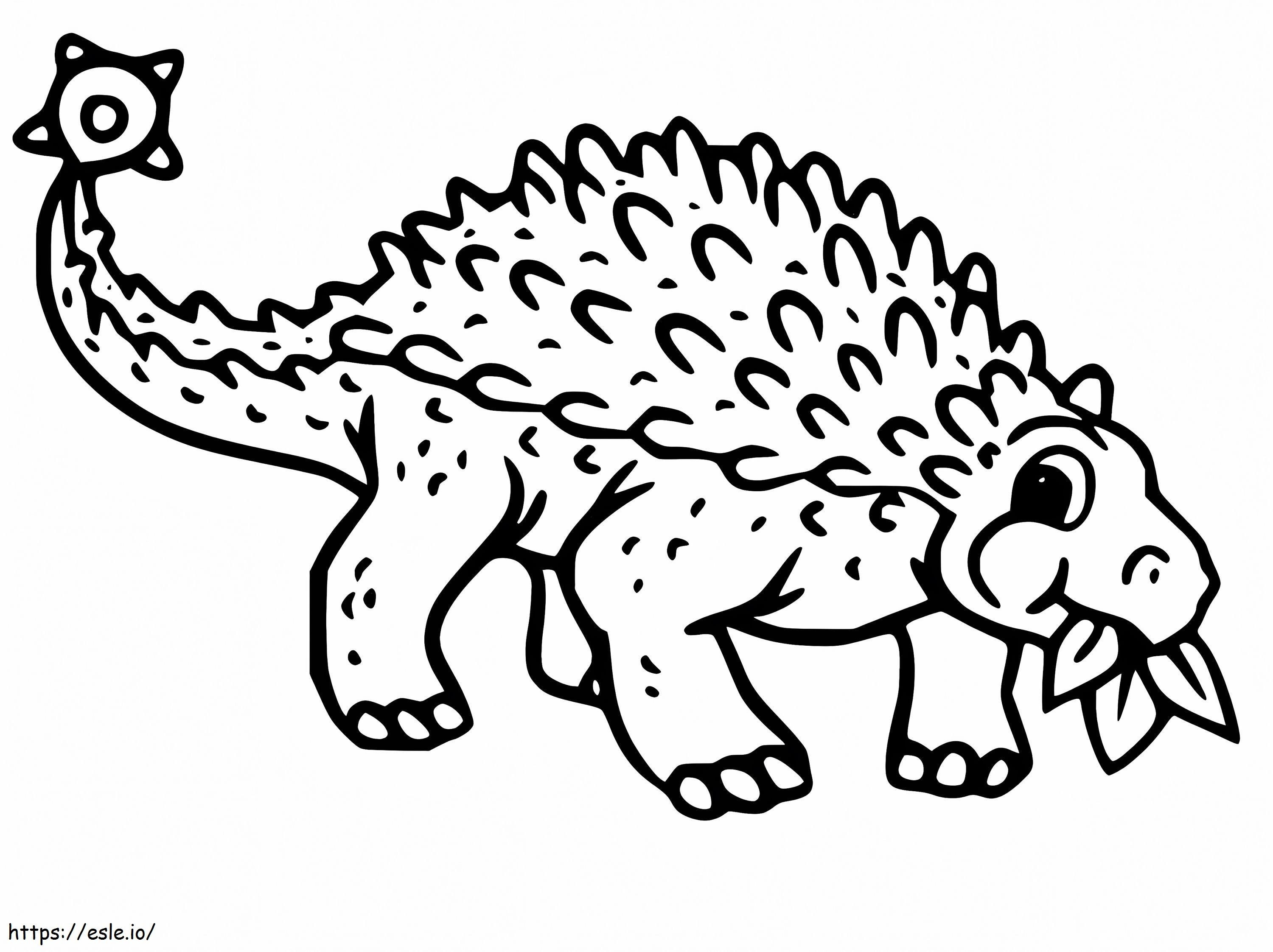 Little Ankylosaurus coloring page