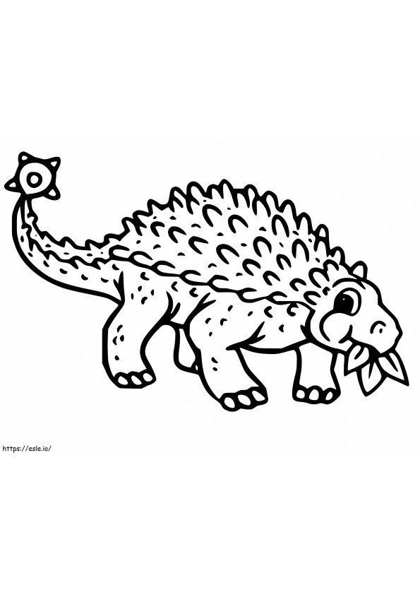 Kleine Ankylosaurus kleurplaat