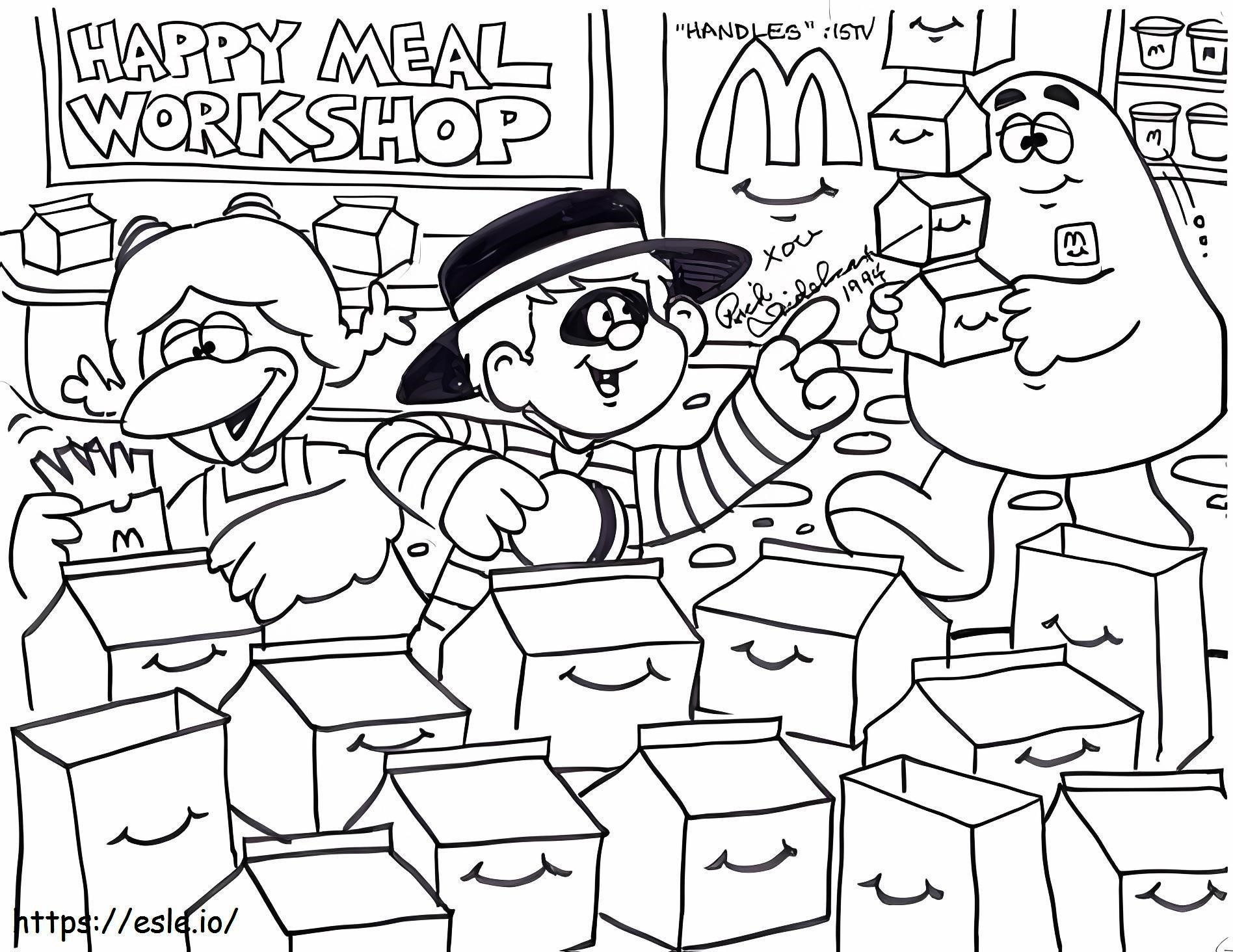 A Corner Of A Mcdonalds Restaurant To Color coloring page