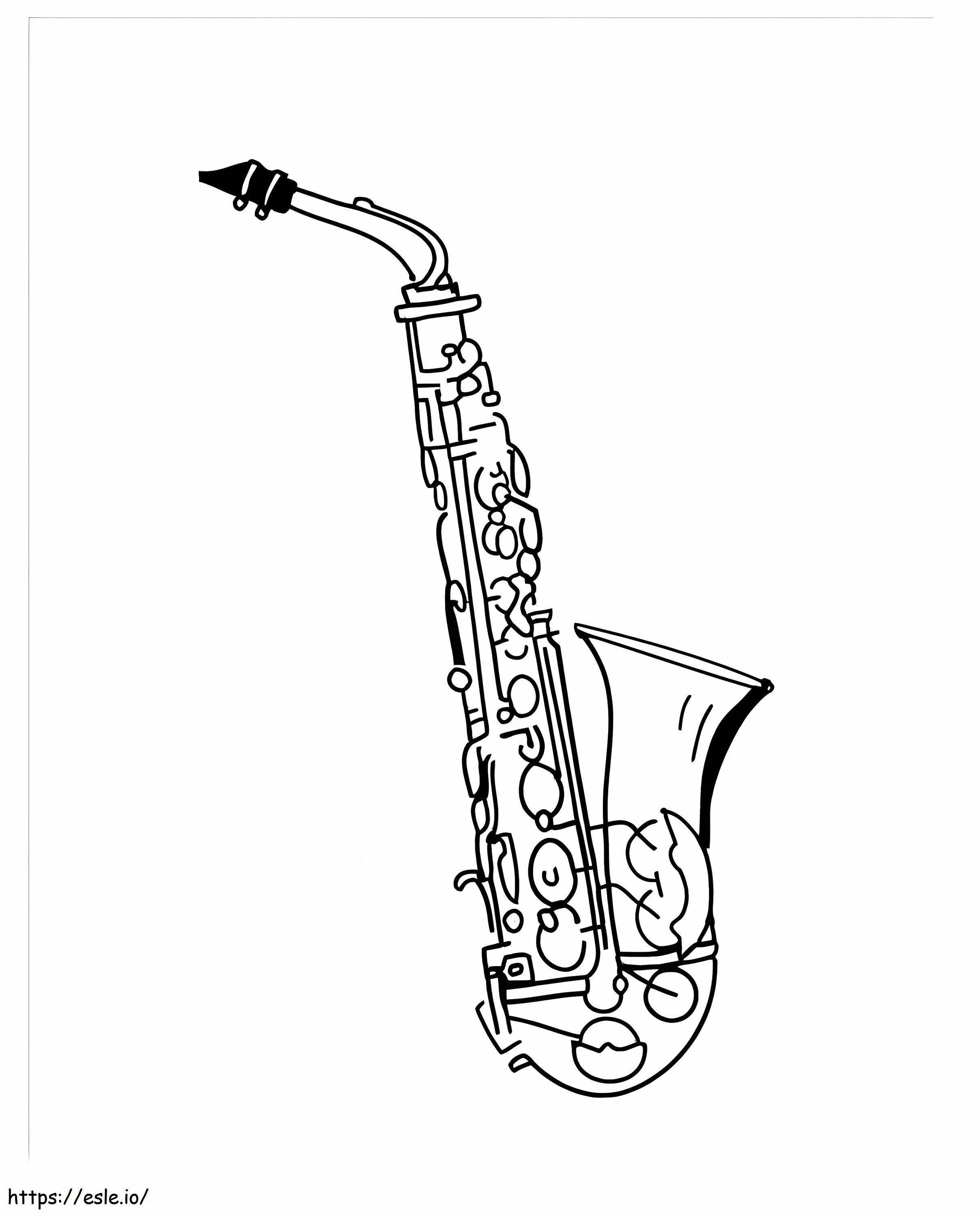 Coloriage Saxophone de base 1 à imprimer dessin