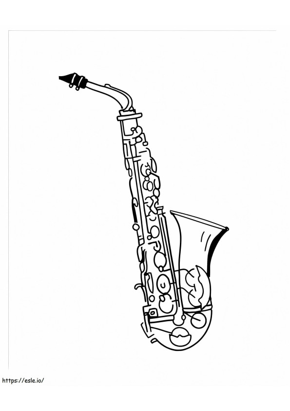 Saksofon Dasar 1 Gambar Mewarnai