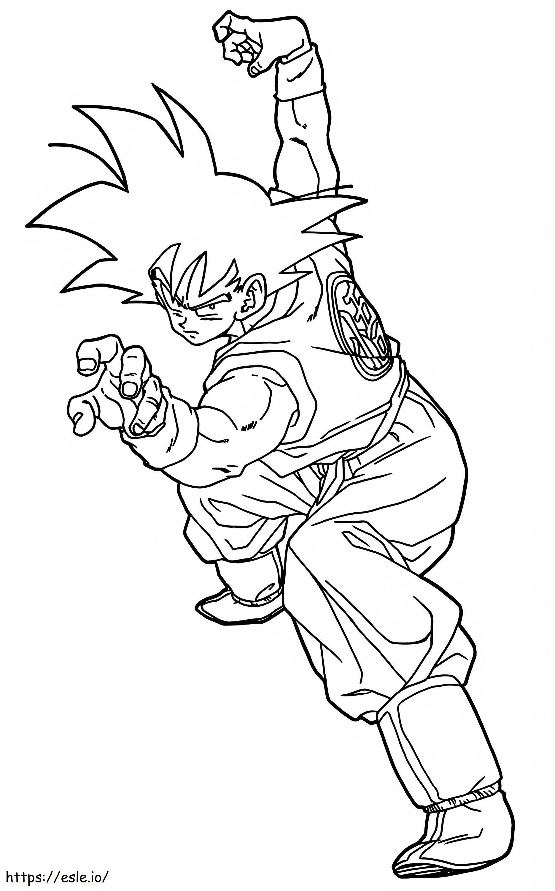Pozycja bojowa Son Goku kolorowanka