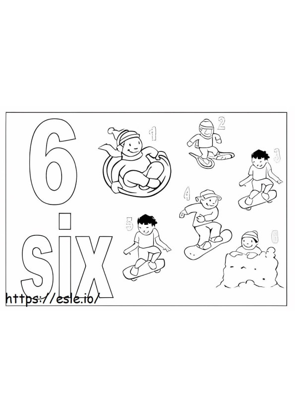 Incredible Number Six coloring page