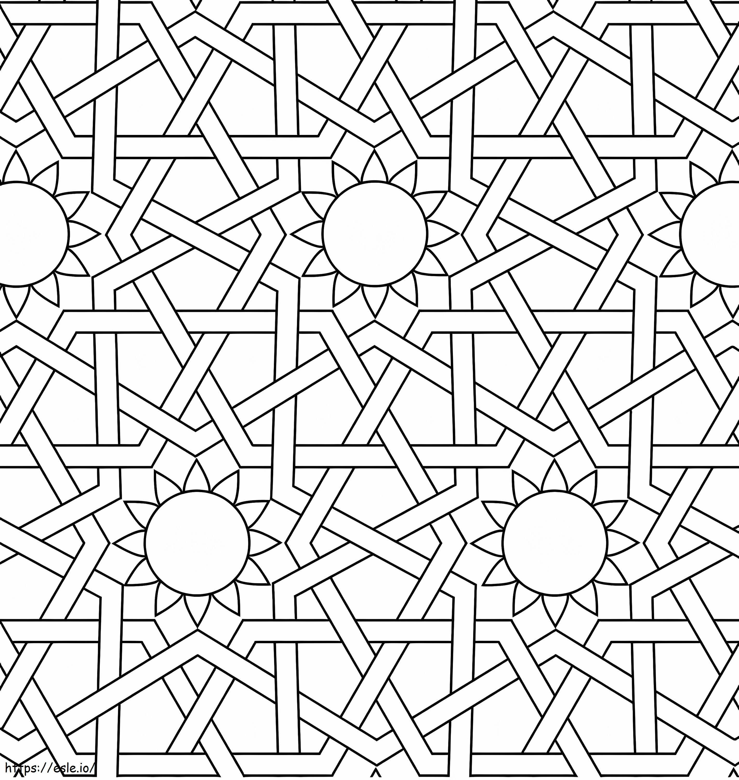 Koristeellinen islamilainen mosaiikki värityskuva