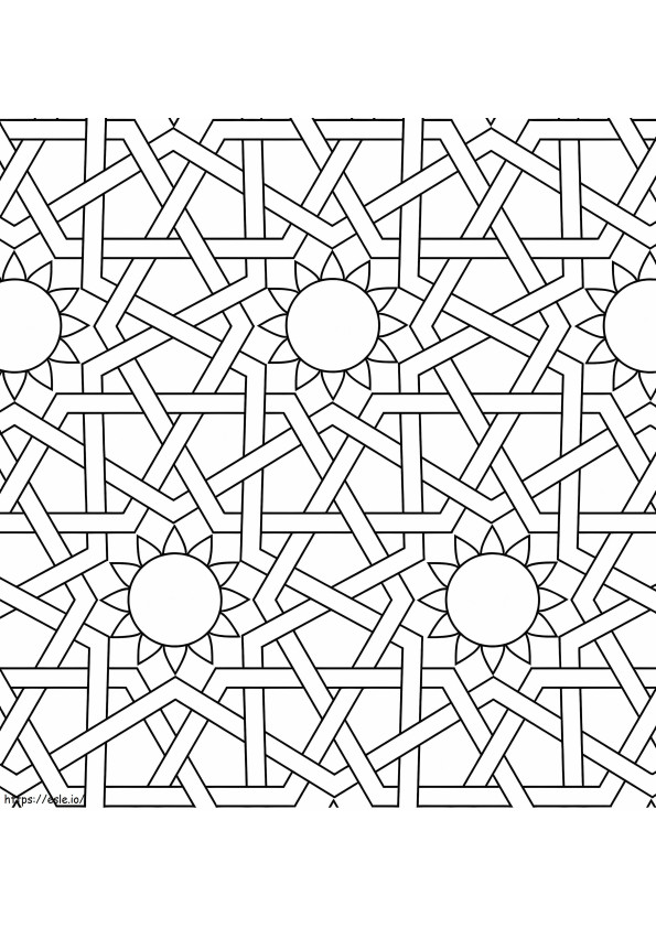 Koristeellinen islamilainen mosaiikki värityskuva
