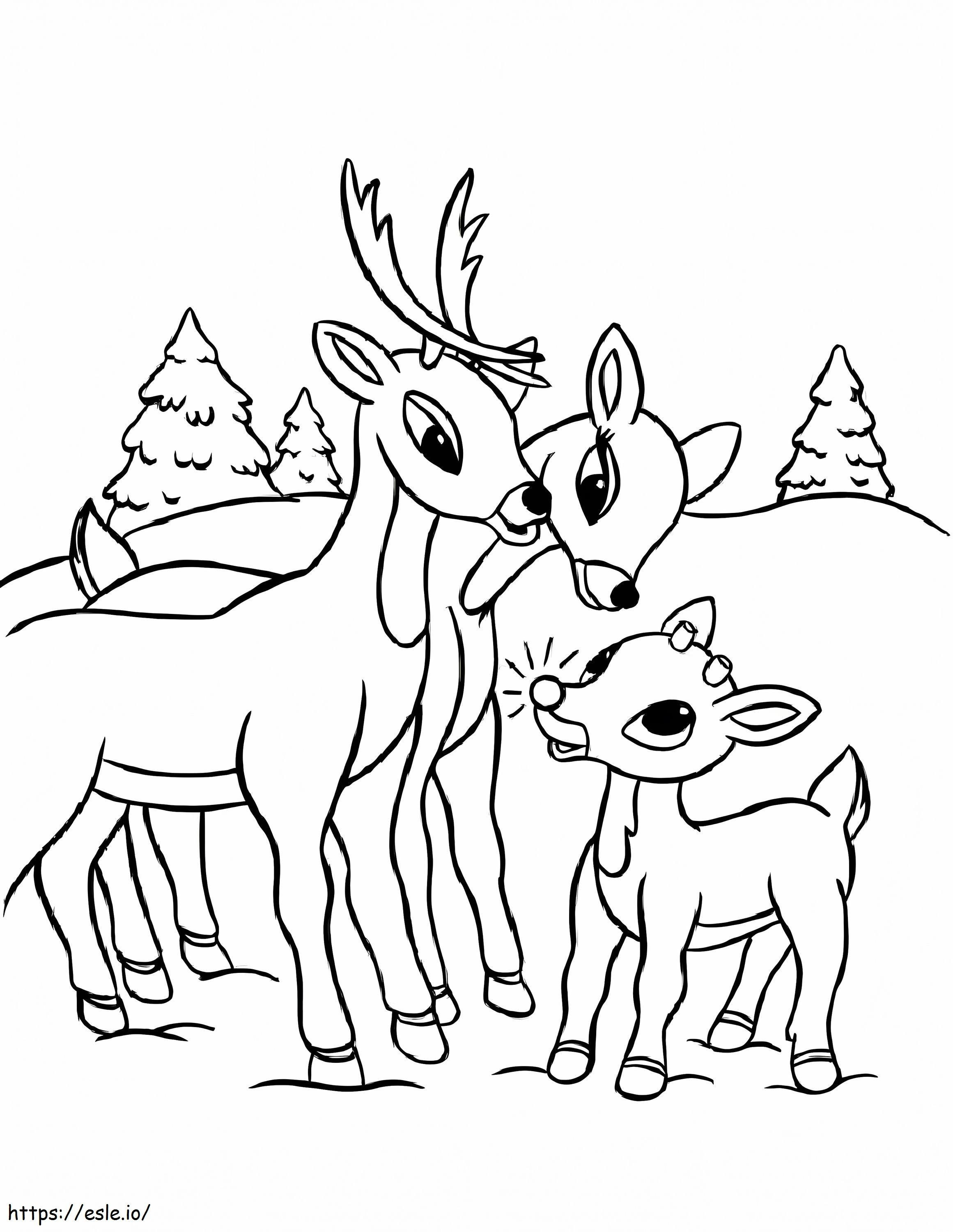 Rudolphin perhe värityskuva
