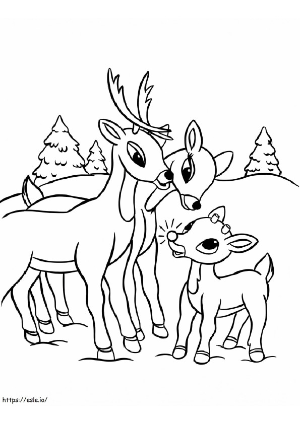 Familia Rudolph de colorat