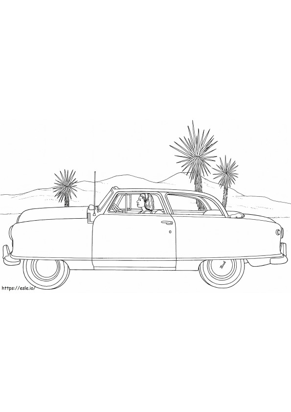 Driving In Desert coloring page