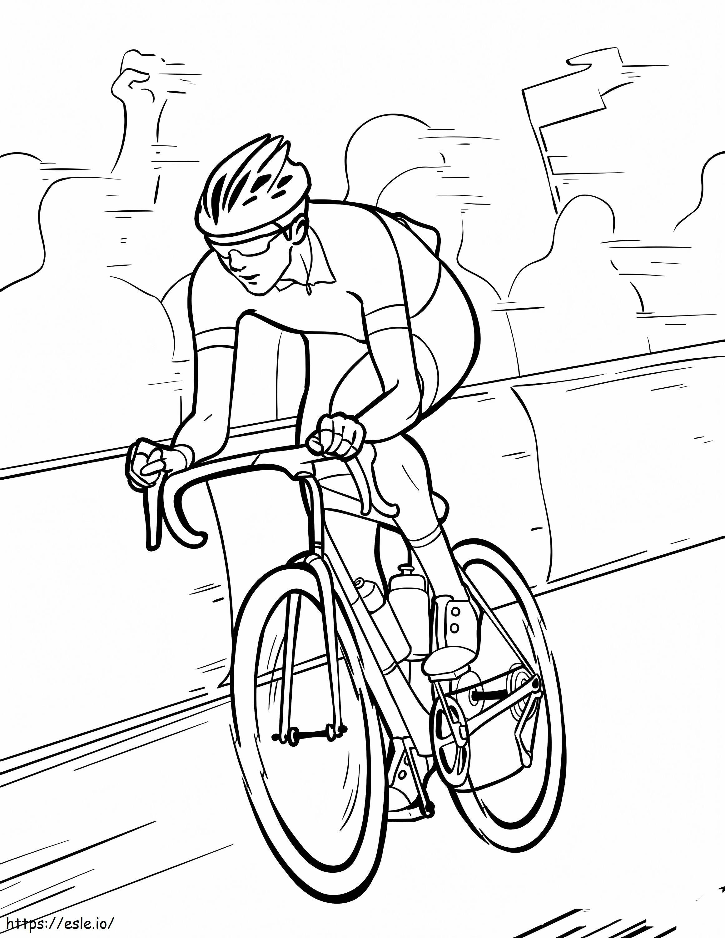 Coloriage Athlète cycliste à imprimer dessin