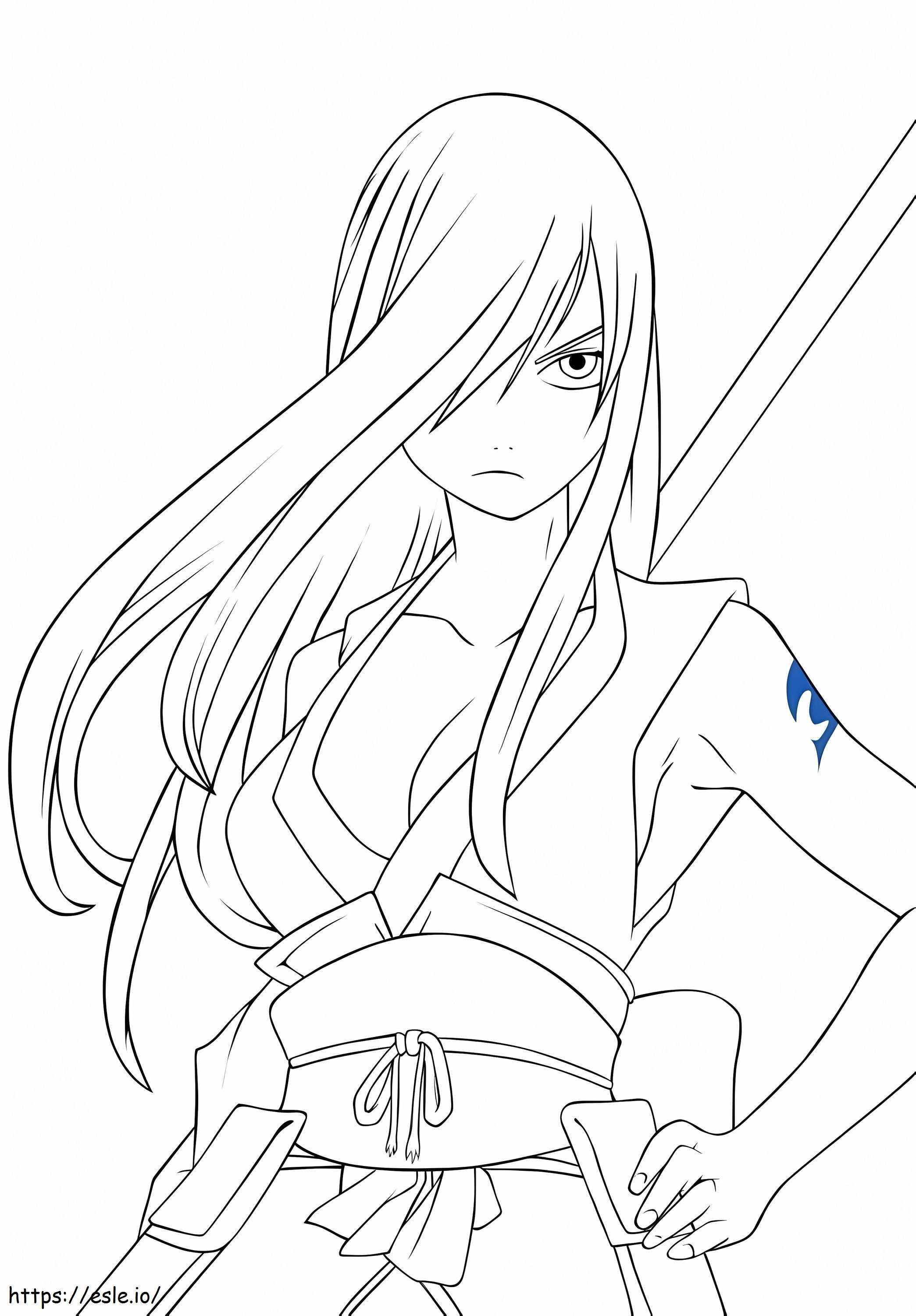Erza Scarlett Fairy Tail 713X1024 coloring page