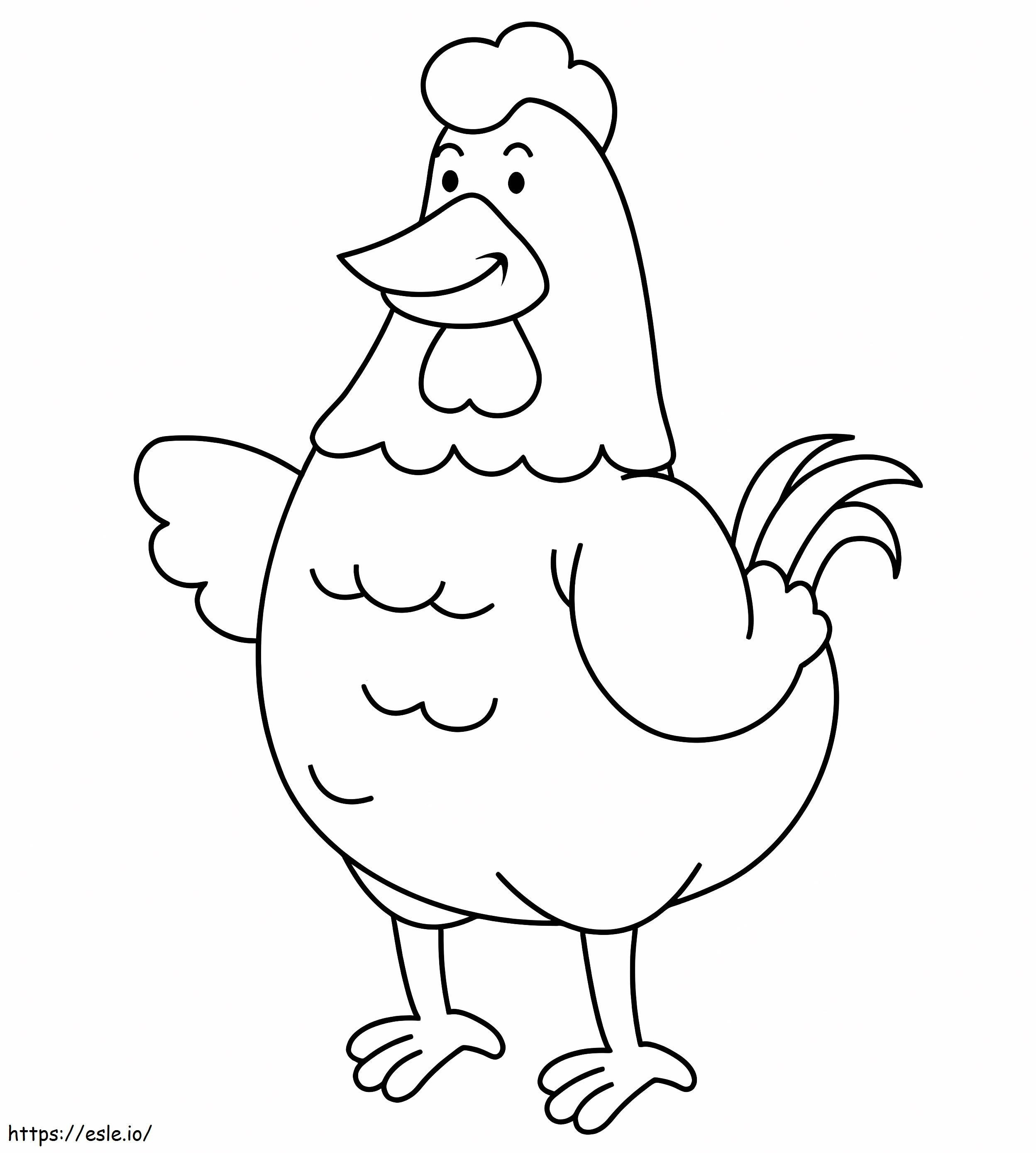 Kurczak uśmiechający się kolorowanka