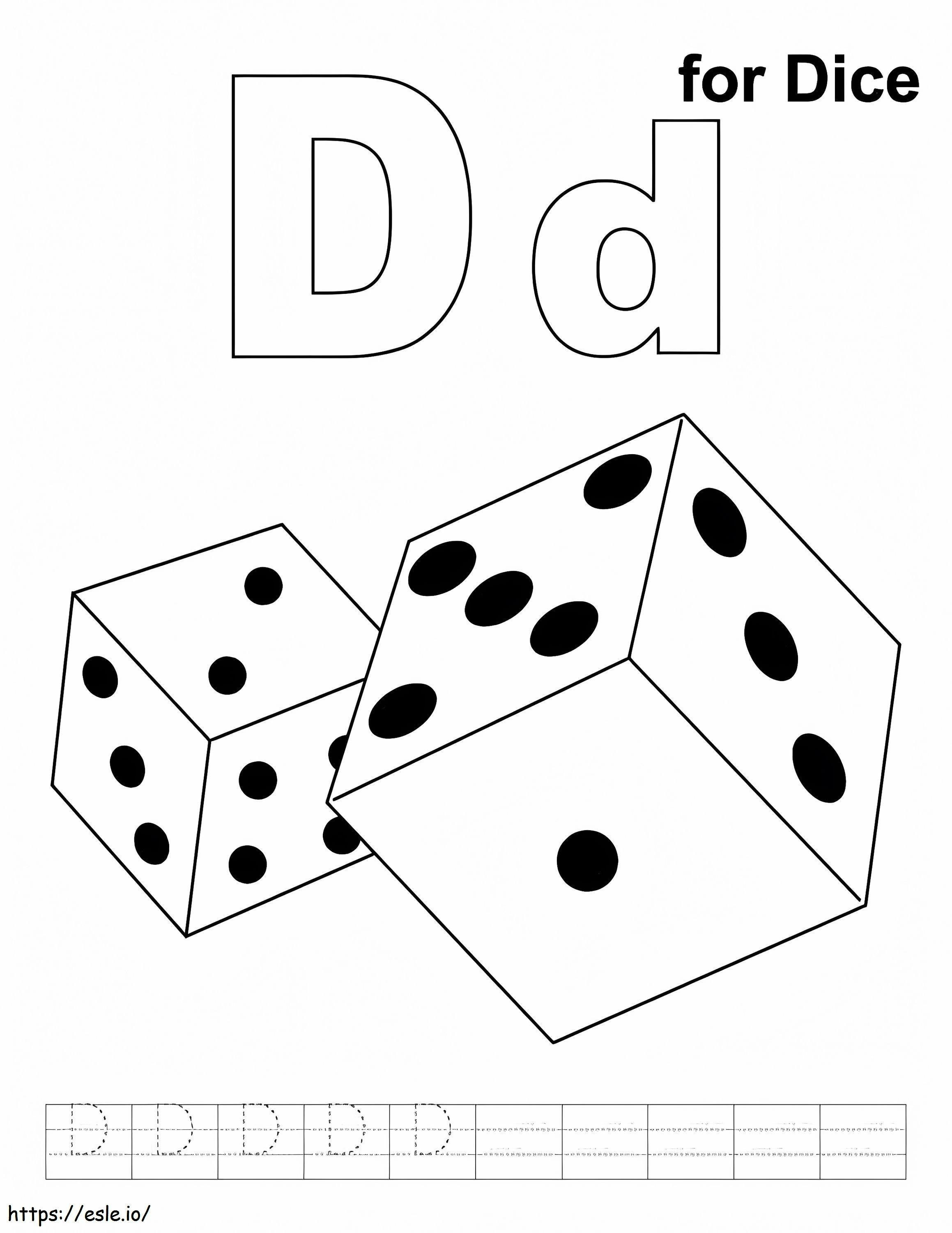 D For Dice coloring page