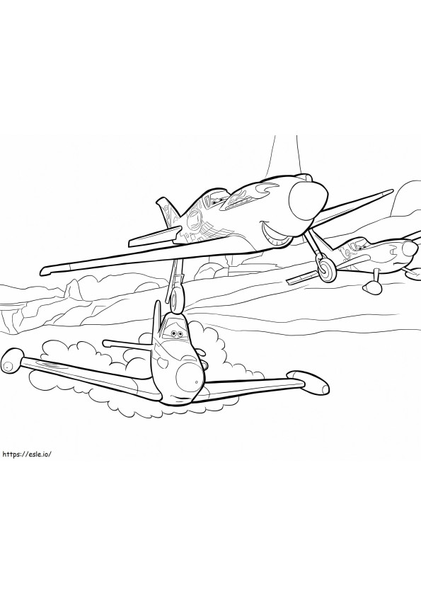 Zwei Disney-Flugzeuge ausmalbilder