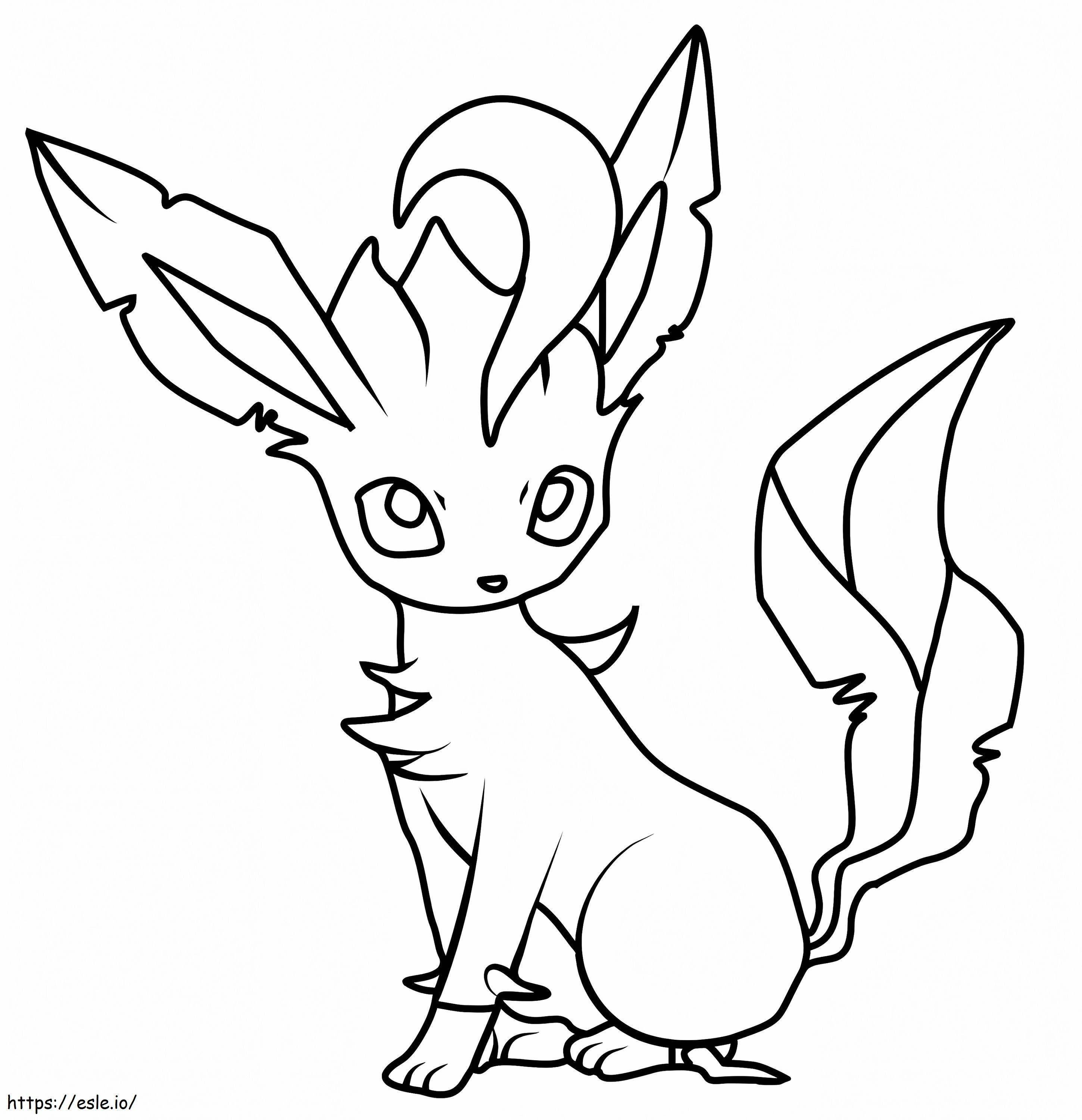 Adorável Pokémon Leafeon para colorir
