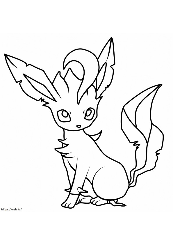 Adorável Pokémon Leafeon para colorir