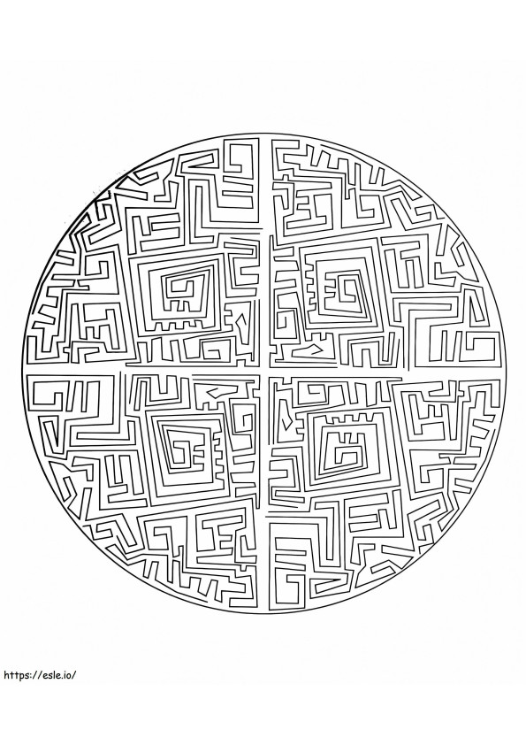 Coloriage Labyrinthe circulaire à imprimer dessin