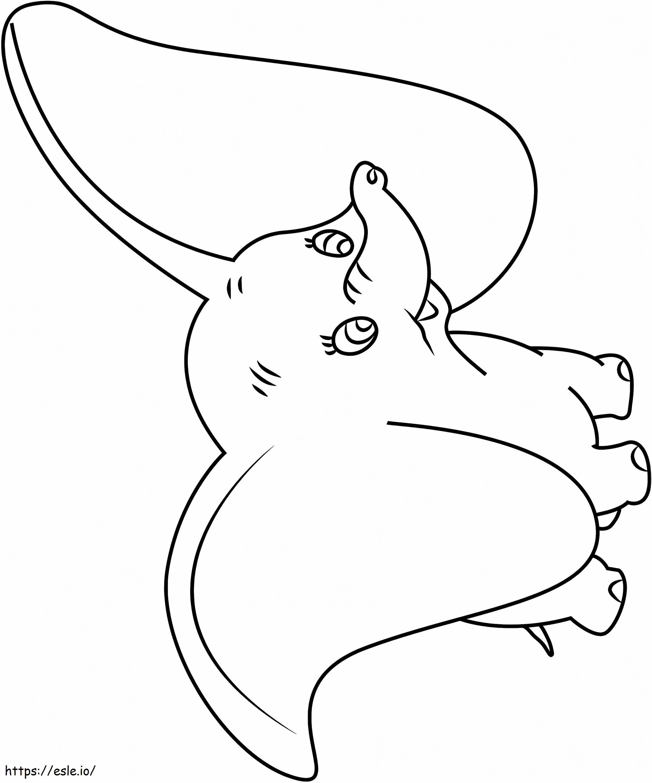 1530931013 Big Ear Of Dumbo A4 coloring page