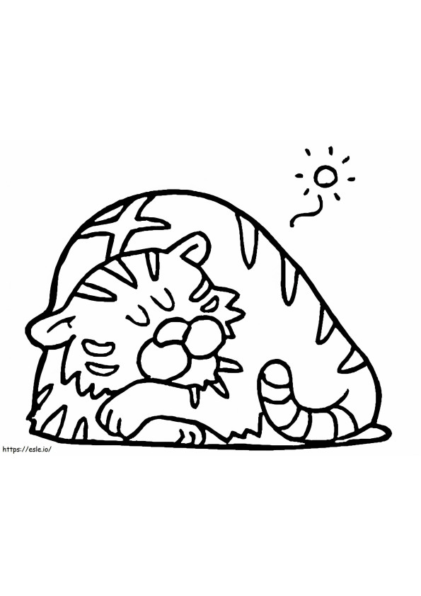 Tiger Is Sleeping coloring page