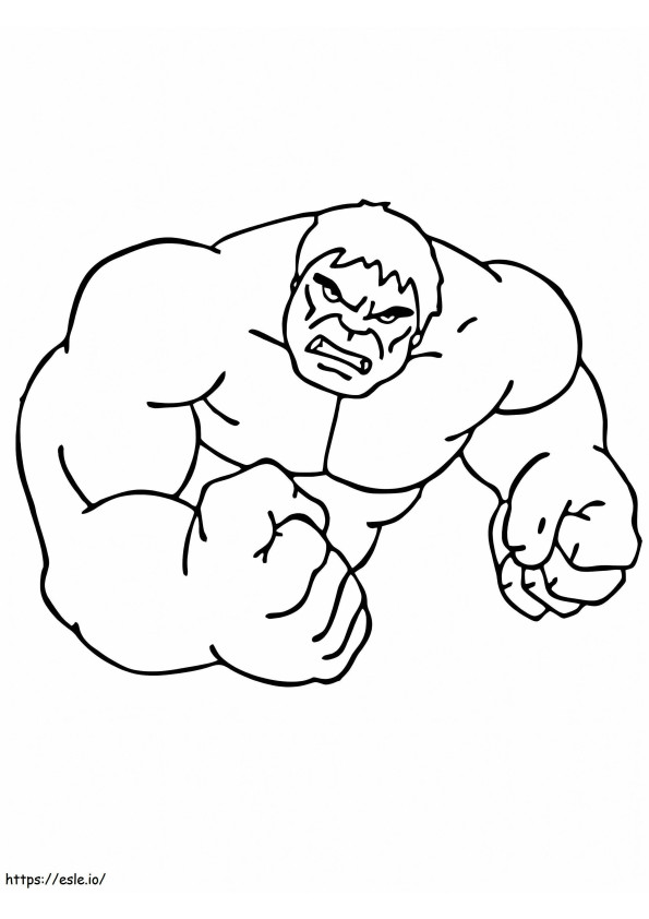 Hulk fácil para colorear
