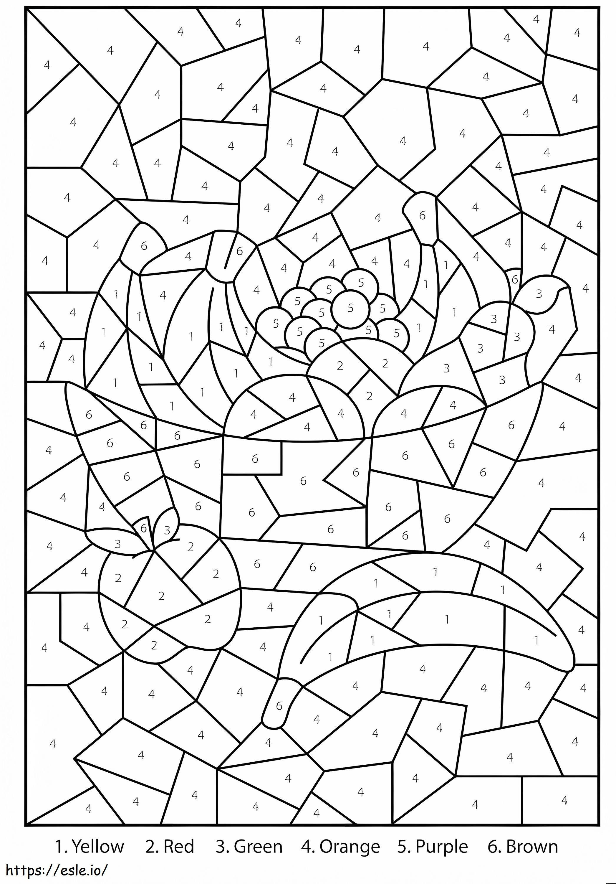 Fruits Color By Number coloring page