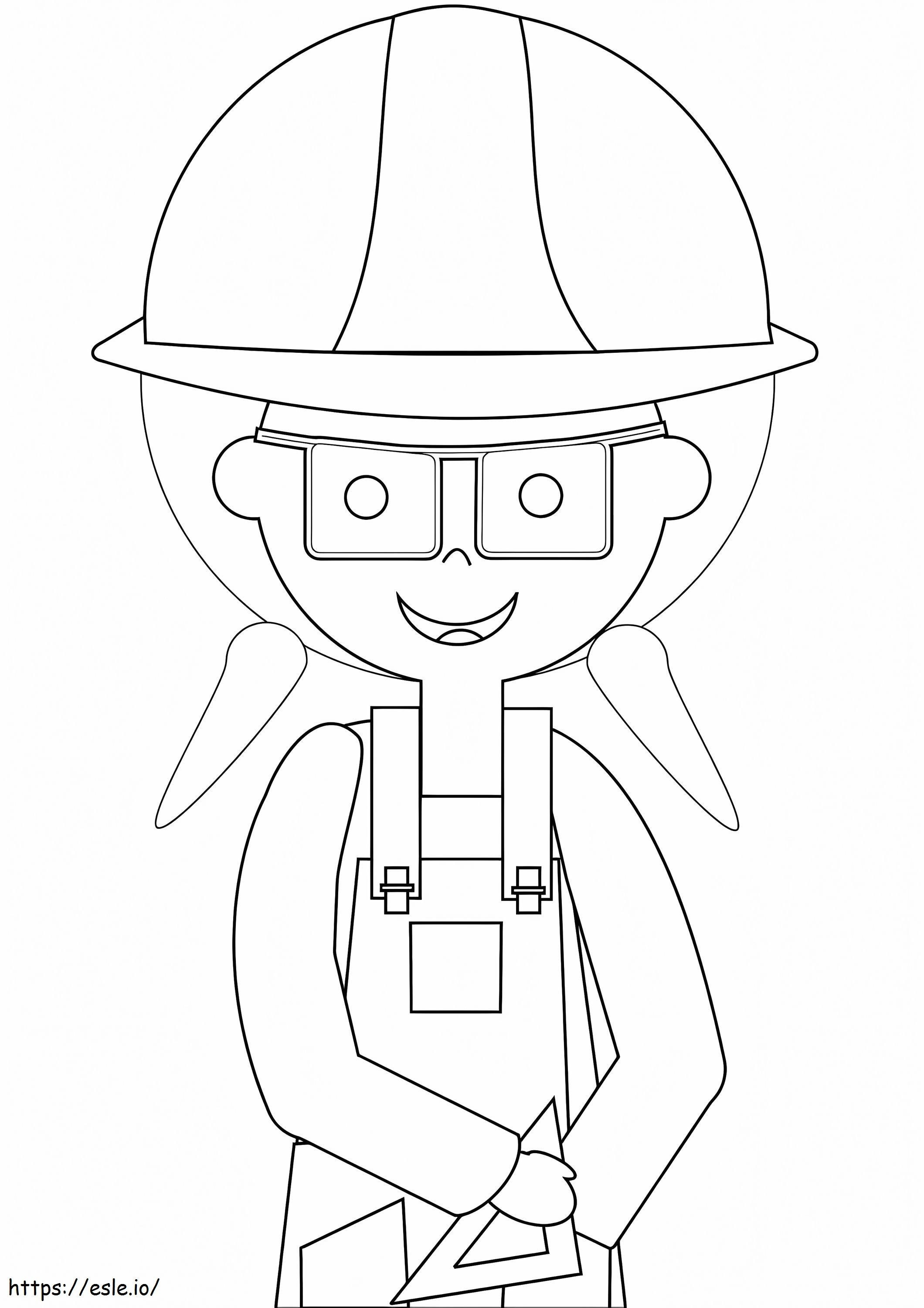 Female Construction Worker coloring page