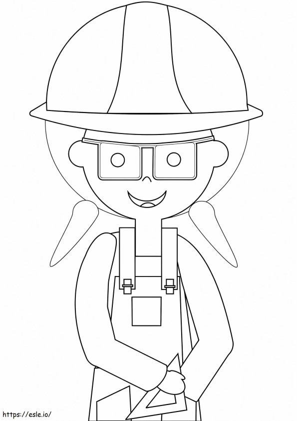 Female Construction Worker coloring page