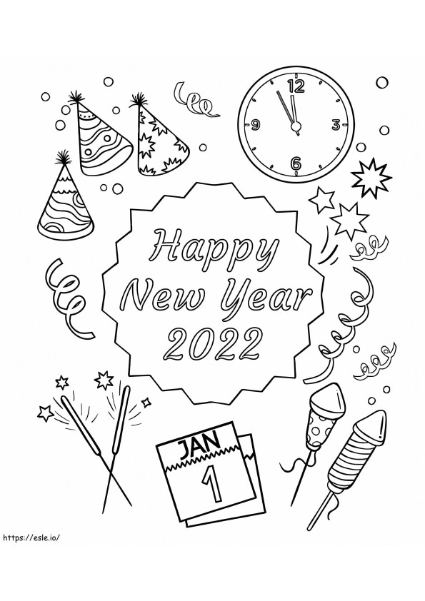 Coloriage Nouvel An 2022 gratuit à imprimer dessin
