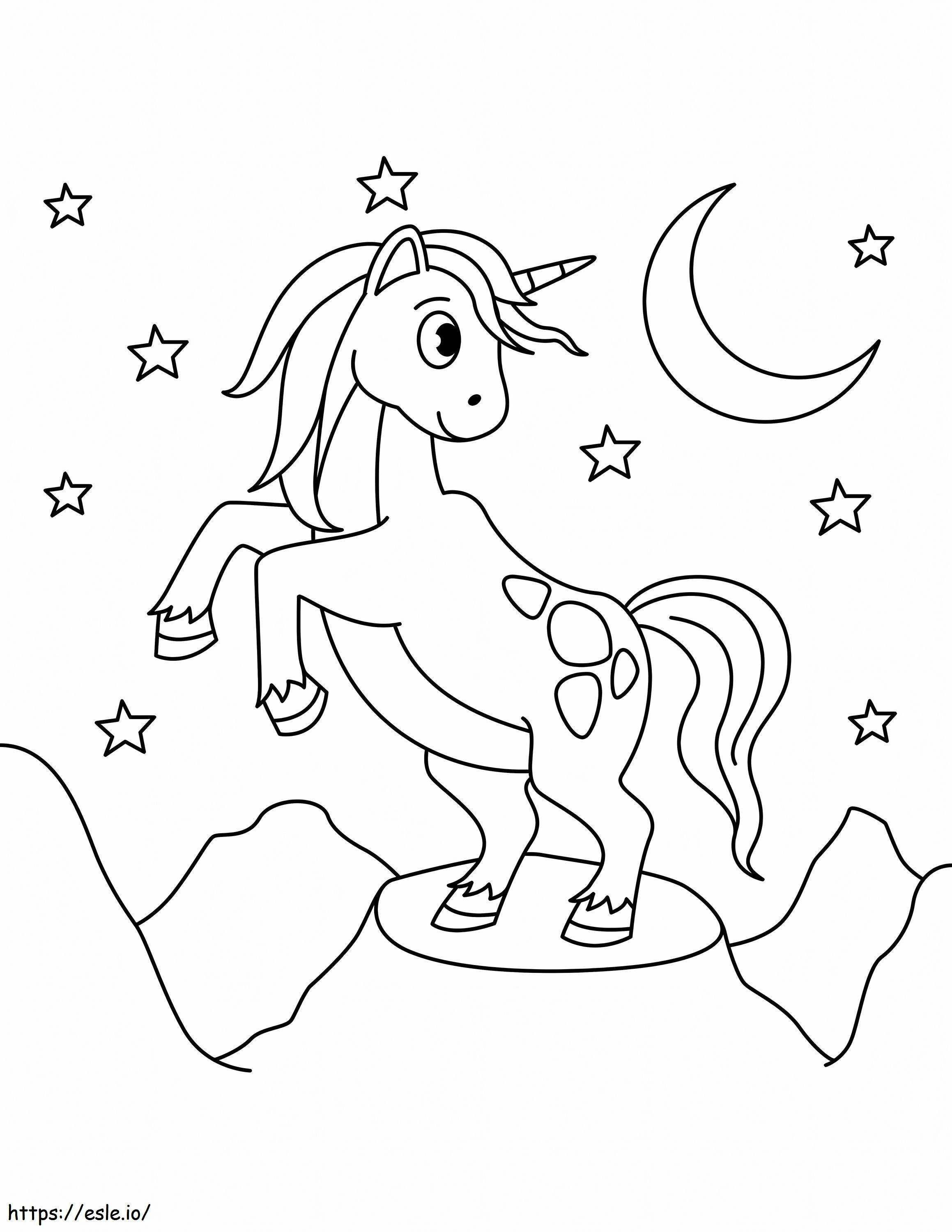 1576117788 Unicorn de la miezul nopții de colorat