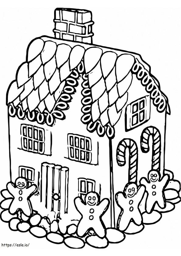 Nice Gingerbread House coloring page