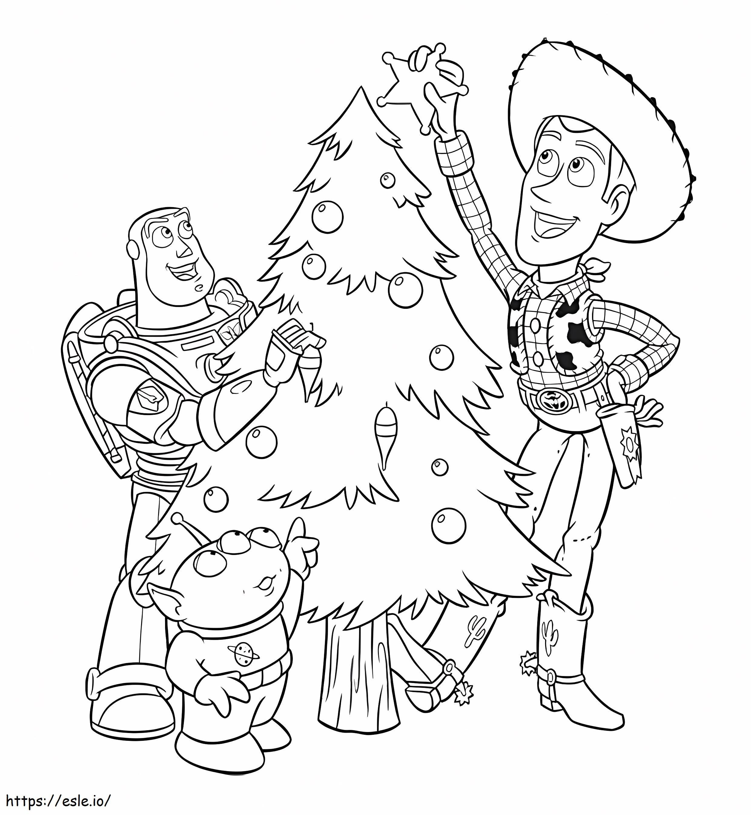 Woody And Friends With Pine coloring page
