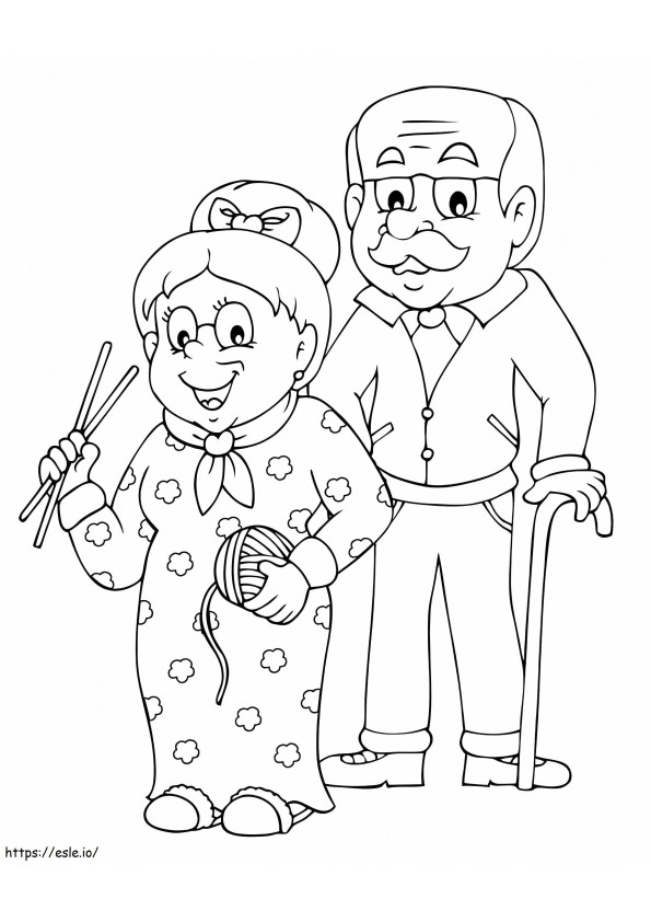 Vovó e vovô para colorir