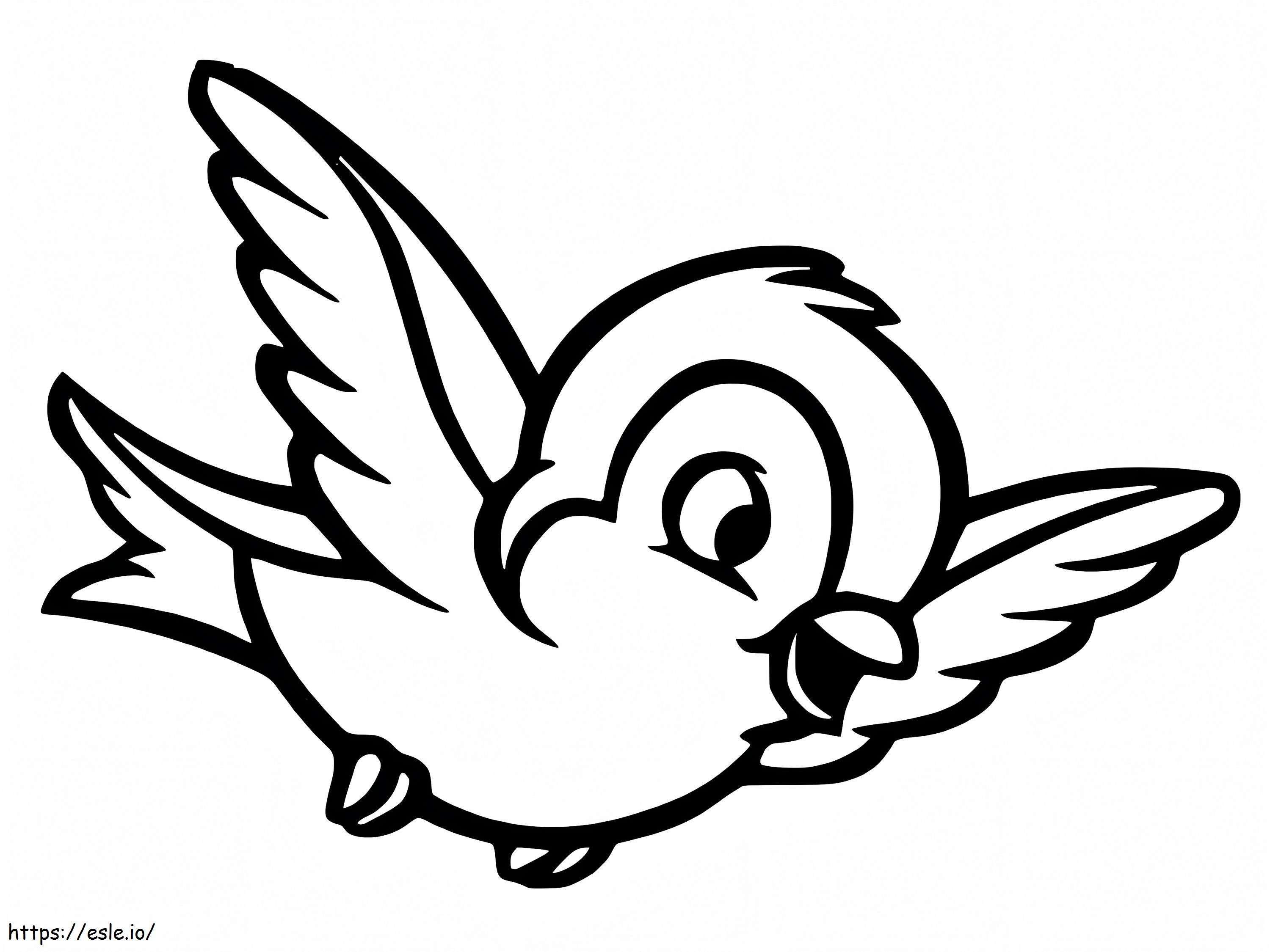 Cute Bird Flying coloring page