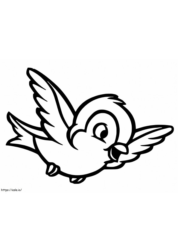 Coloriage Oiseau mignon qui vole à imprimer dessin