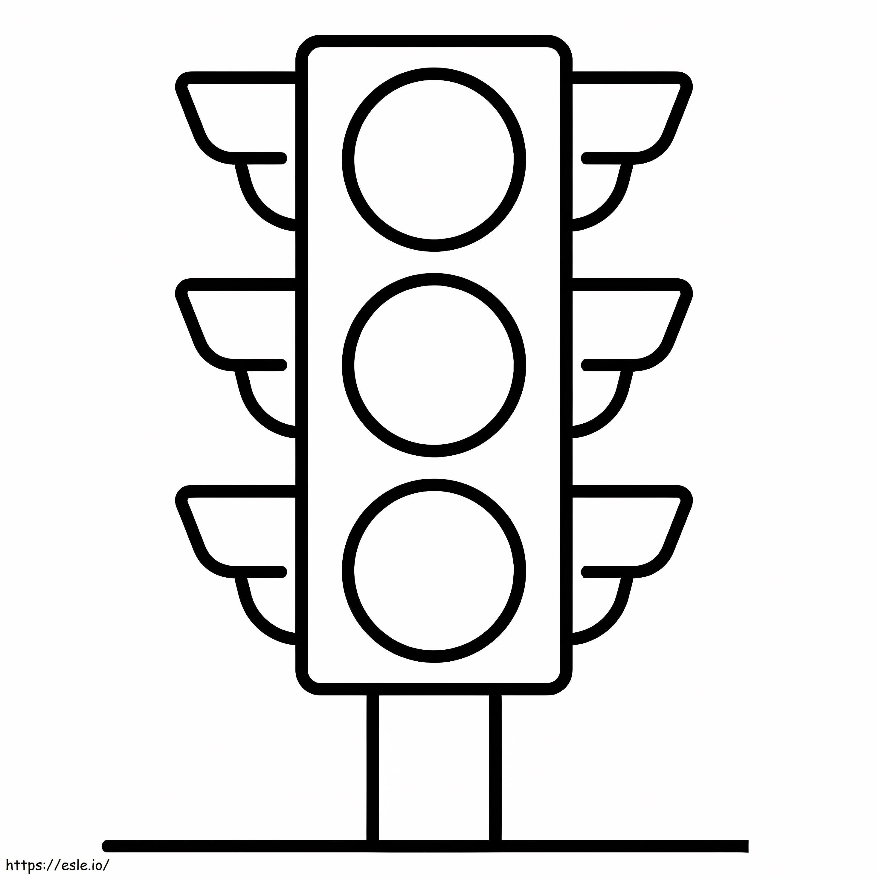Simple Traffic Light coloring page