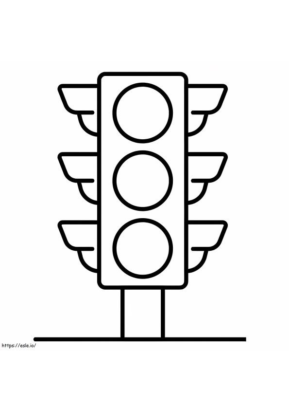 Simple Traffic Light coloring page