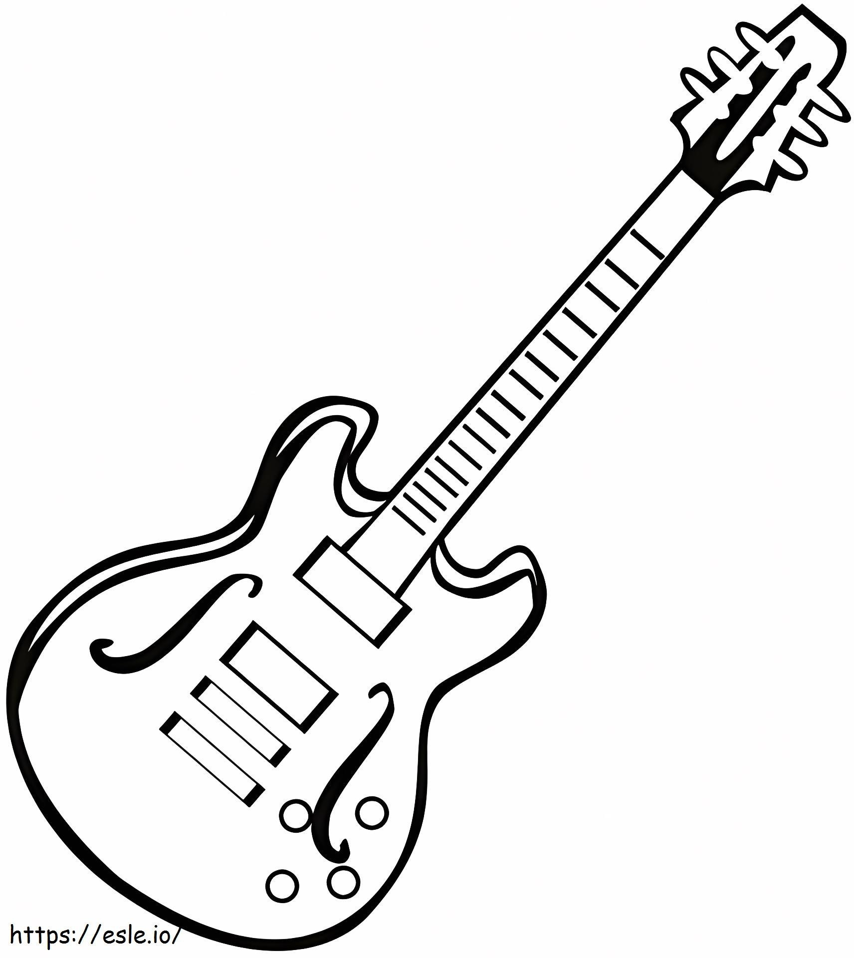 Basic Electric Guitar coloring page