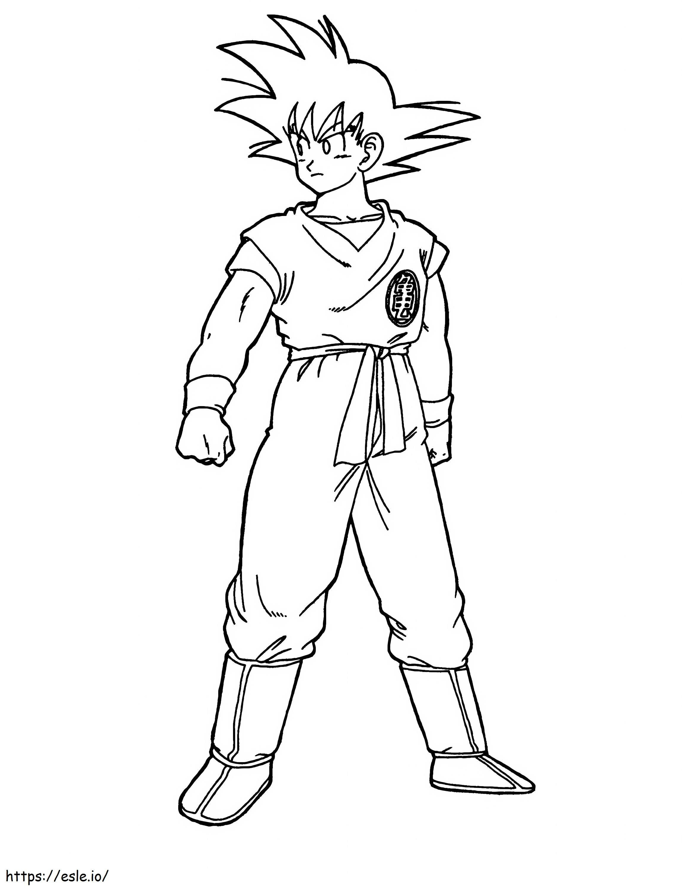 Goku De Pie coloring page