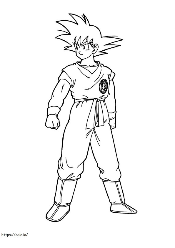 Goku De Pie coloring page