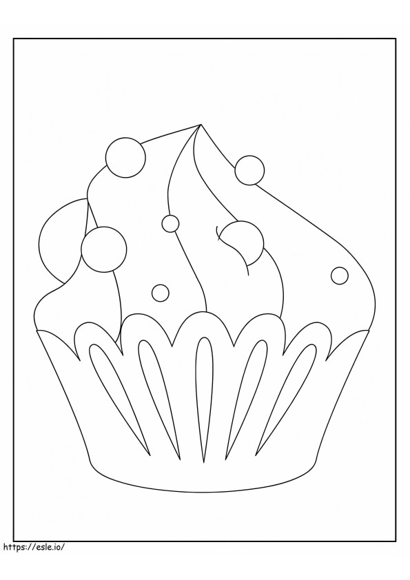 Delicious And Pretty Cupcake coloring page