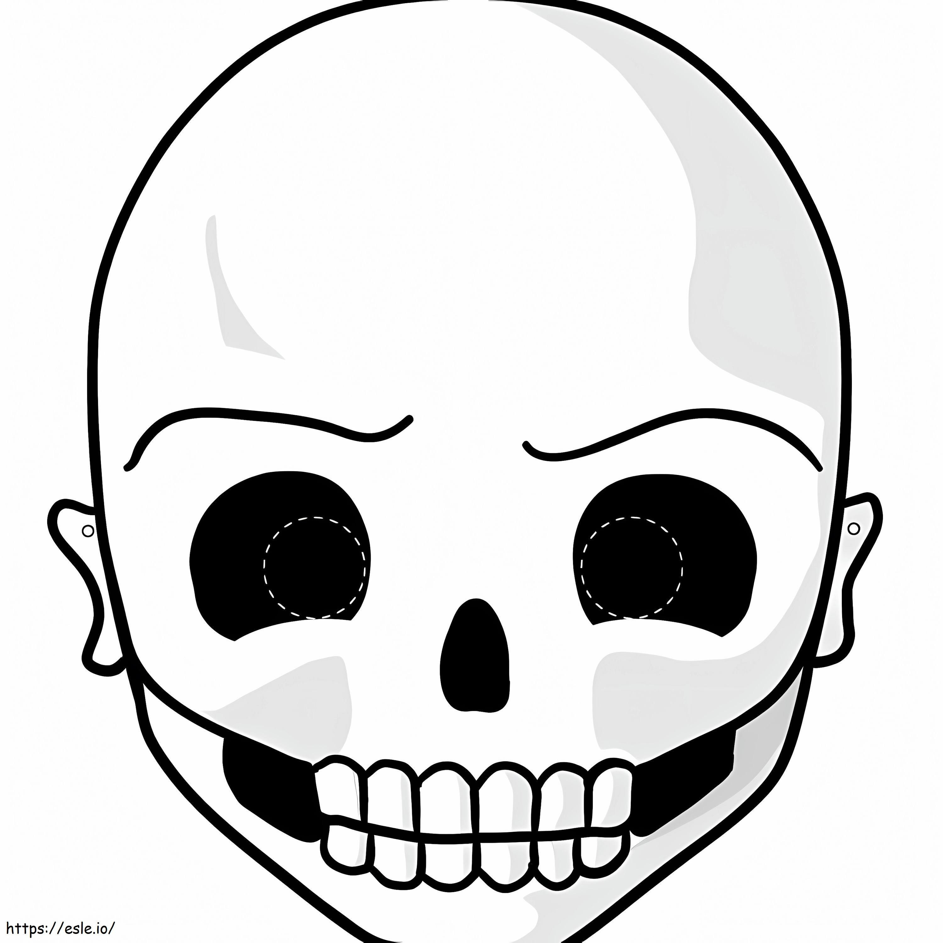 Maschera da scheletro da colorare