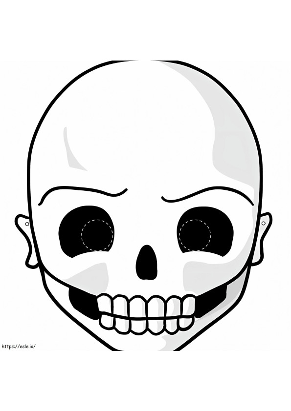 Skelet masker kleurplaat